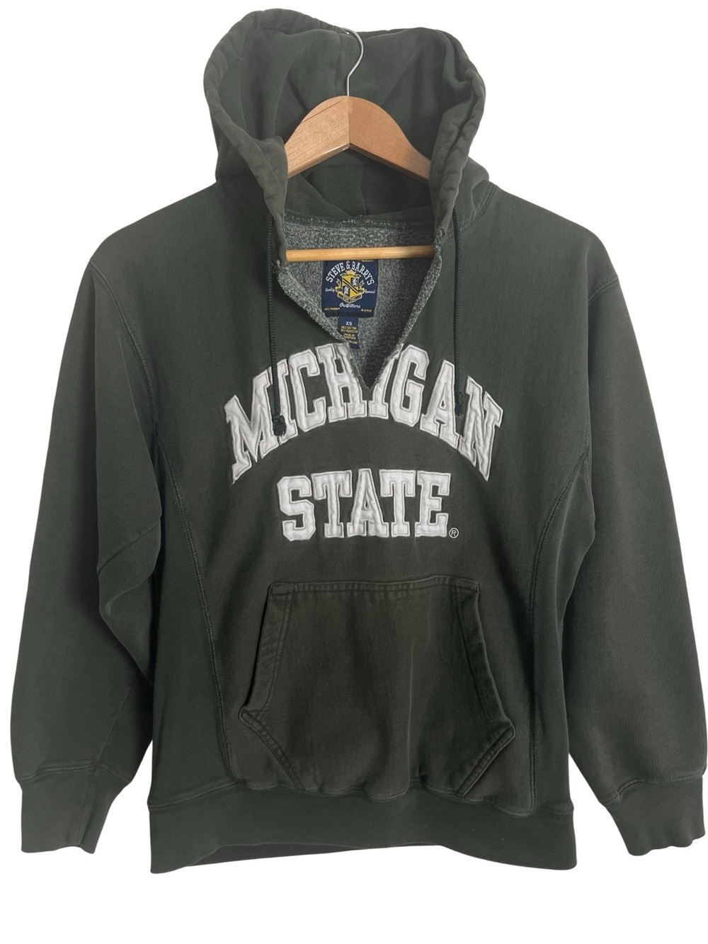 Vintage Steve & Barry’s Michigan State Spartans Heavyweight Hoodie XS Green